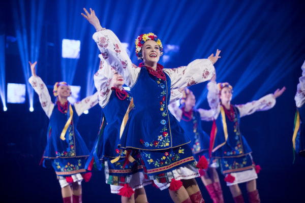 Laura Arnold and the BYU International Folk Dance Ensemble dance the Hopak, the international dance of Ukraine.